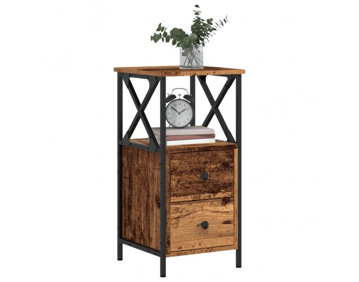 Sonata H Нощно шкафче Старо дърво 34x35,5x70 cm Инженерна дървесина