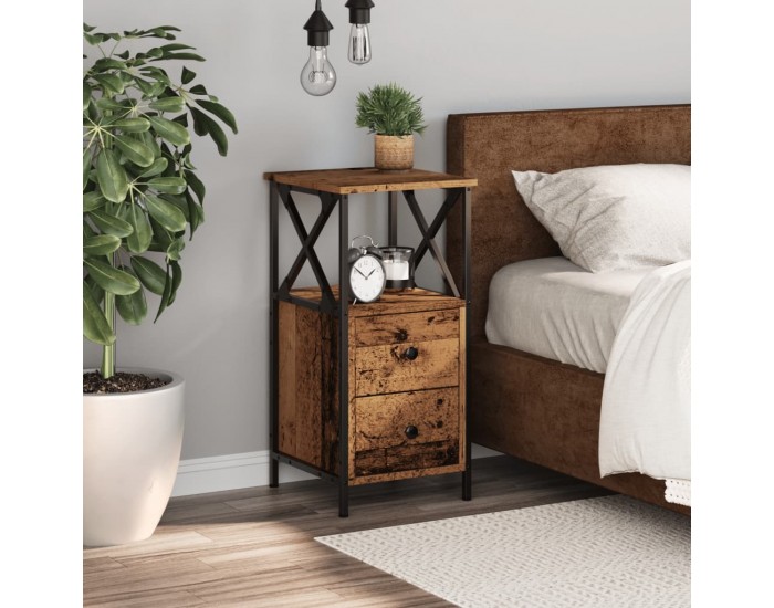 Sonata H Нощно шкафче Старо дърво 34x35,5x70 cm Инженерна дървесина