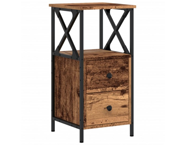 Sonata H Нощно шкафче Старо дърво 34x35,5x70 cm Инженерна дървесина