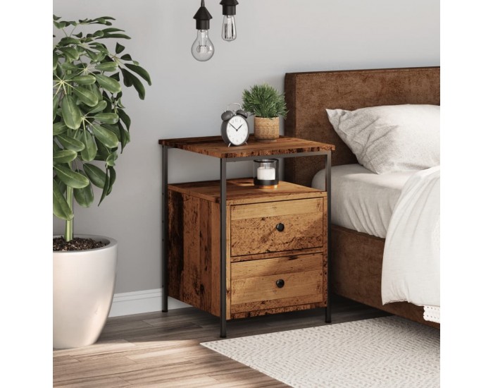 Sonata H Нощно шкафче Старо дърво 44x45x60 cm Инженерна дървесина