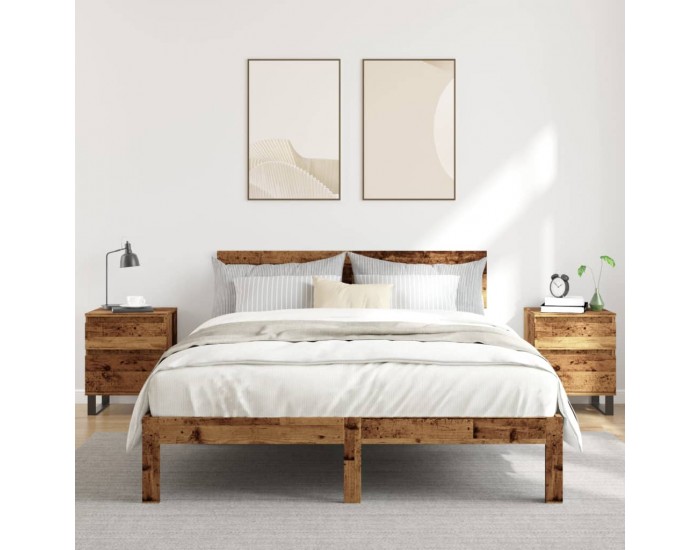 Sonata H Нощни шкафчета 2 бр старо дърво 40x35x50 см инженерно дърво