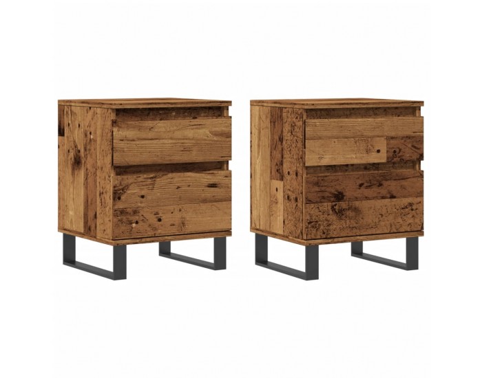 Sonata H Нощни шкафчета 2 бр старо дърво 40x35x50 см инженерно дърво