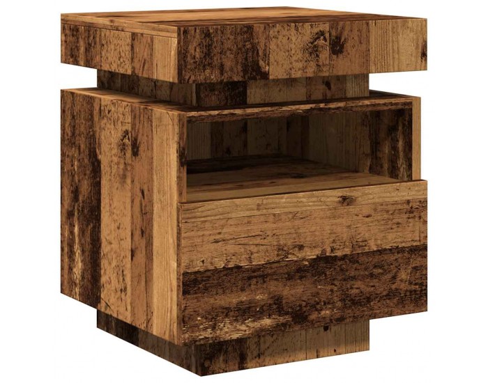 Sonata H Нощни шкафчета с LED осветление 2 бр, старо дърво, 40x39x48,5см