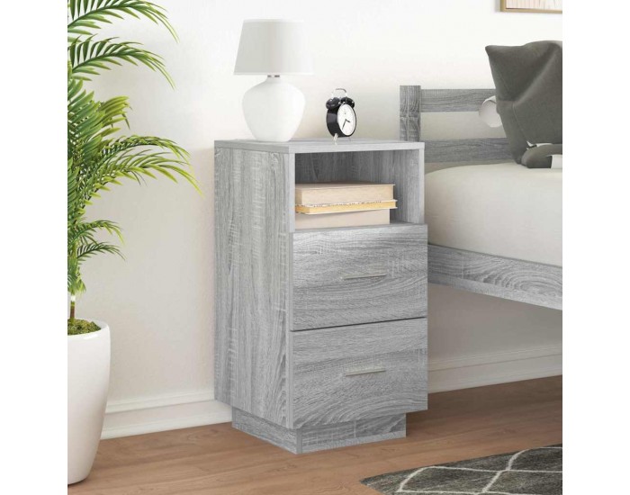 Sonata H Нощно шкафче с 2 чекмеджета, сив сонома, 36x36x68 см