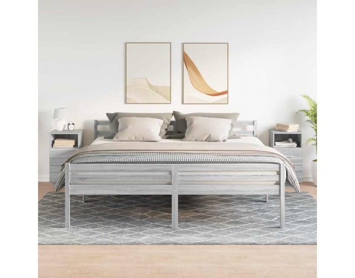 Sonata H Нощни шкафчета, 2 бр, с 2 чекмеджета, сив сонома, 36x36x68 см