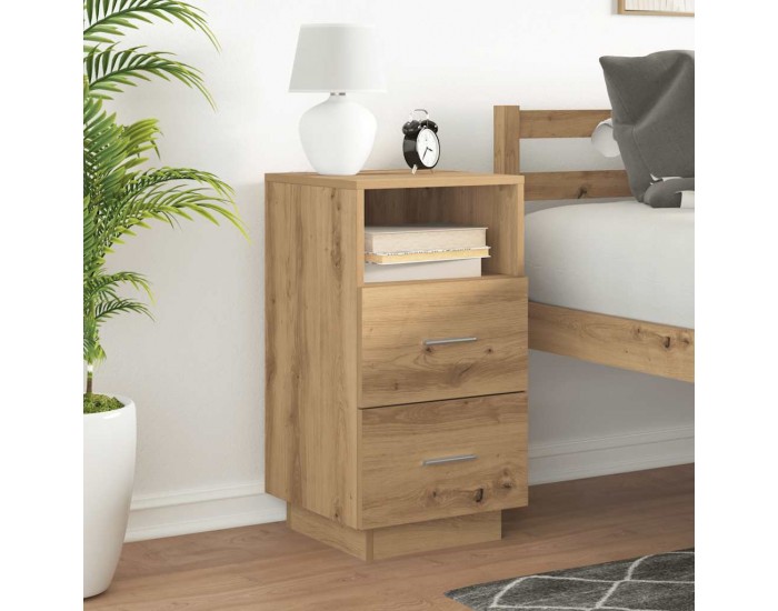 Sonata H Нощно шкафче с 2 чекмеджета, дъб артизан, 36x36x68 см