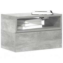 Sonata H Нощно шкафче за стенен монтаж, бетонно сив, 45x26x28,5 см - Спалня