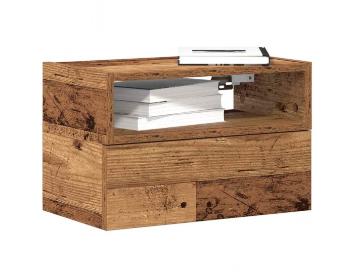 Sonata H Нощни шкафчета за стенен монтаж, 2 бр, старо дърво 45x26x28,5см