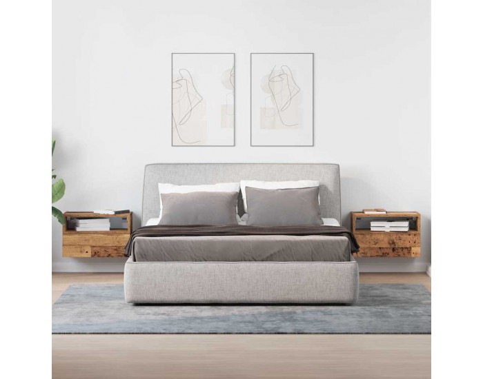 Sonata H Нощни шкафчета за стенен монтаж, 2 бр, старо дърво 45x26x28,5см