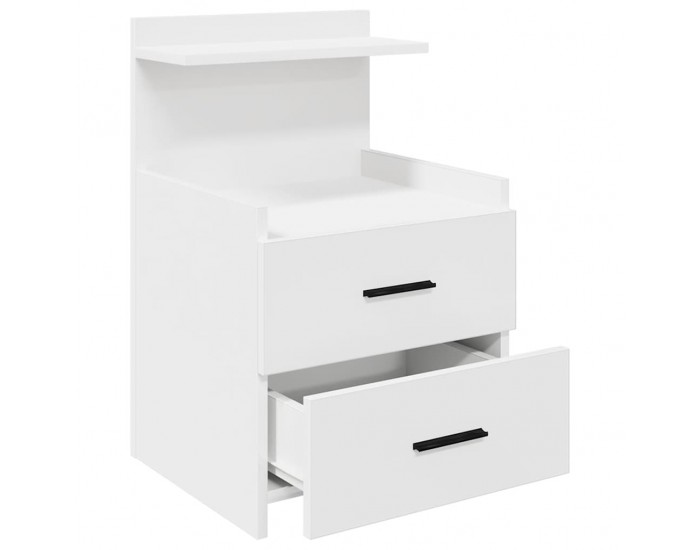 Sonata H Нощни шкафчета, 2 бр. с 2 чекмеджета, бели, 40x36,5x62 см