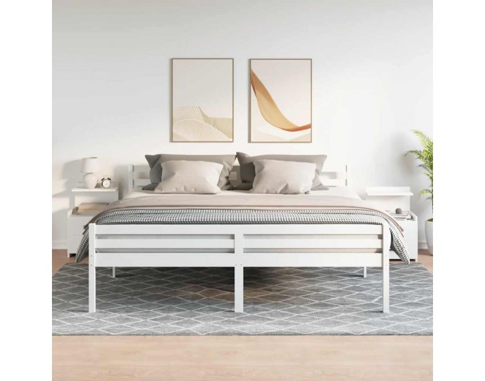 Sonata H Нощни шкафчета, 2 бр. с 2 чекмеджета, бели, 40x36,5x62 см