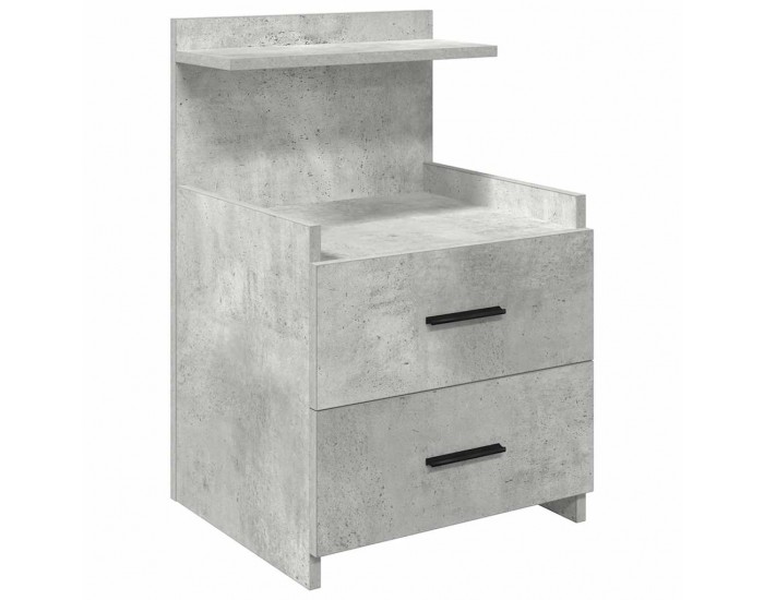 Sonata H Нощно шкафче с 2 чекмеджета, бетонно сиво, 40x36,5x62 см