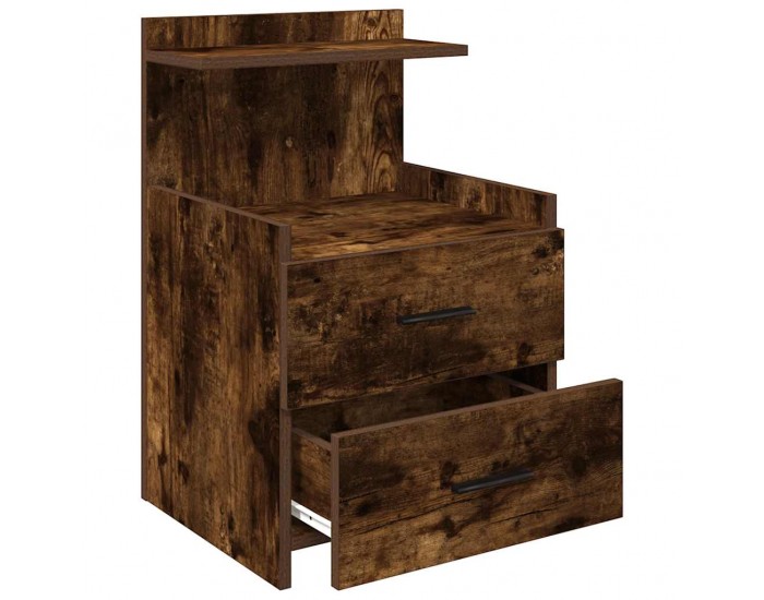 Sonata H Нощни шкафчета, 2 бр. с 2 чекмеджета, пушен дъб, 40x36,5x62 см