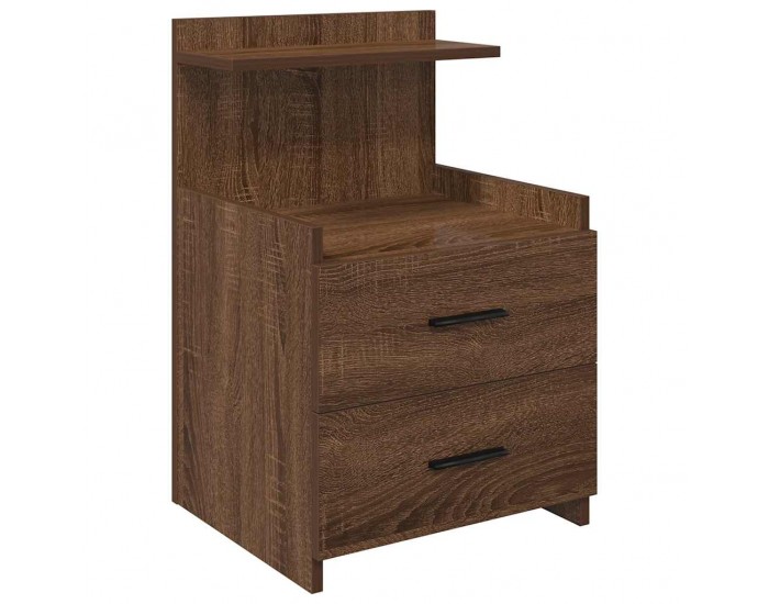 Sonata H Нощно шкафче с 2 чекмеджета, кафяво, дъбово, 40x36,5x62 см