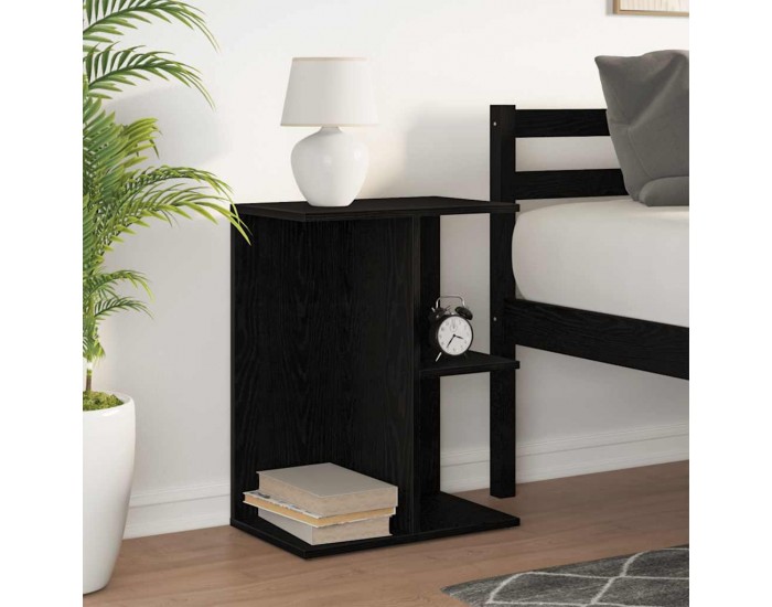 Sonata H Нощна масичка, черна дъб, 46,5x29x61 см, инженерно дърво