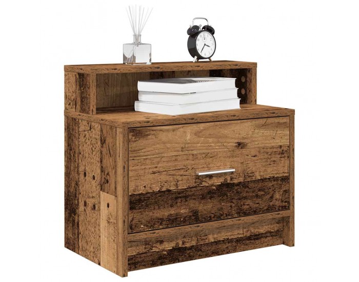 Sonata H Нощно шкафче с чекмедже, старо дърво, 51x31x47 см