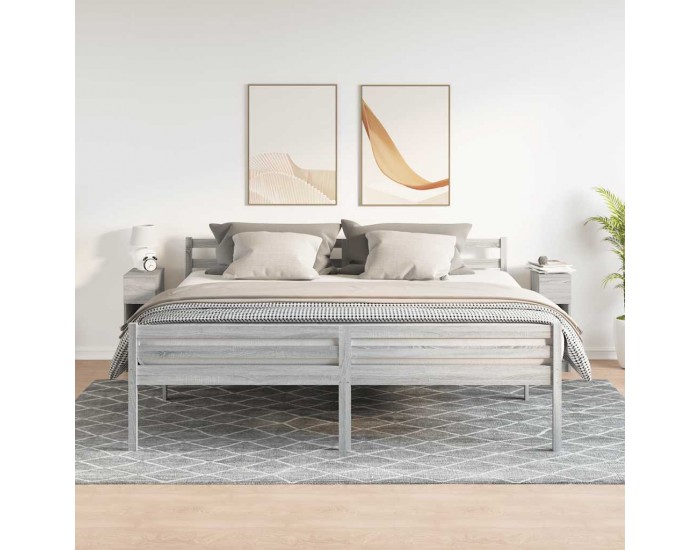 Sonata H Нощни шкафчета с чекмеджета, 2 бр, сив сонома, 20x36x60 см