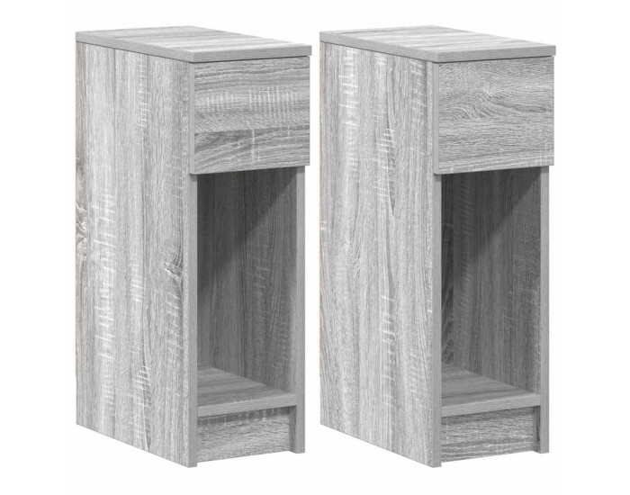 Sonata H Нощни шкафчета с чекмеджета, 2 бр, сив сонома, 20x36x60 см