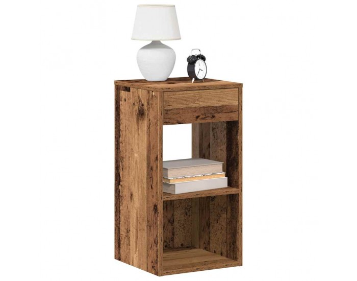 Sonata H Нощни шкафчета с чекмеджета, 2 бр, старо дърво, 35x34x66,5 см