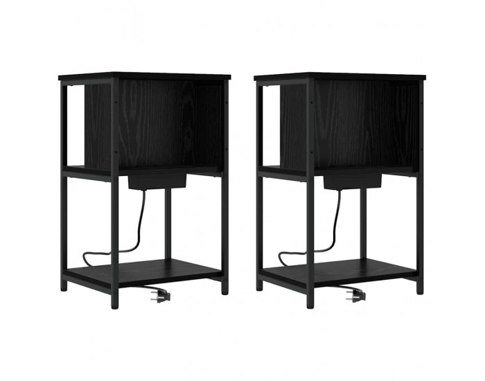 Sonata H Нощен шкаф 2 pcs Черен дъб 38 x 31 x 61 см Инженерно дърво