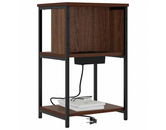 Sonata H Нощен шкаф 2 pcs Кафяв дъб 38 x 31 x 61 см Инженерно дърво