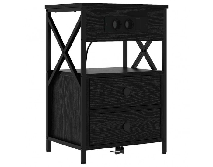 Sonata H Нощен шкаф 2 pcs Черен дъб 40 x 31 x 60 см Инженерно дърво