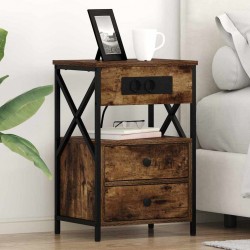 Sonata H Нощно шкафче с зарядна станция 2 pcs Димян дъб 40 x 31 x 60 см - Нощни шкафчета