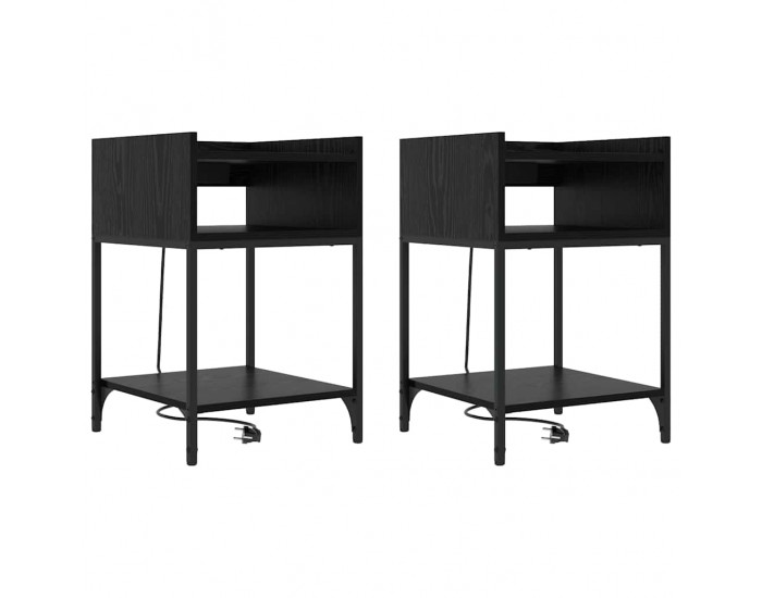 Sonata H Нощно шкафче 2 pcs Черен дъб 40 x 40 x 61 см Инженерно дърво