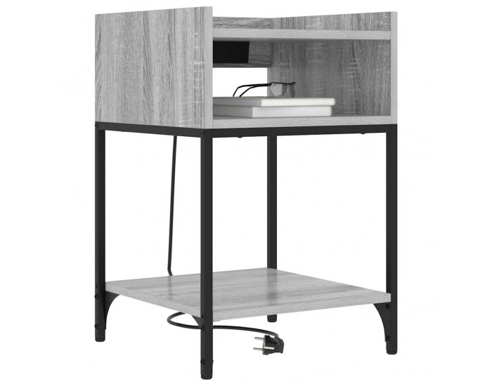 Sonata H Нощно шкафче 2 pcs Сив сонома 40 x 40 x 61 см Инженерно дърво