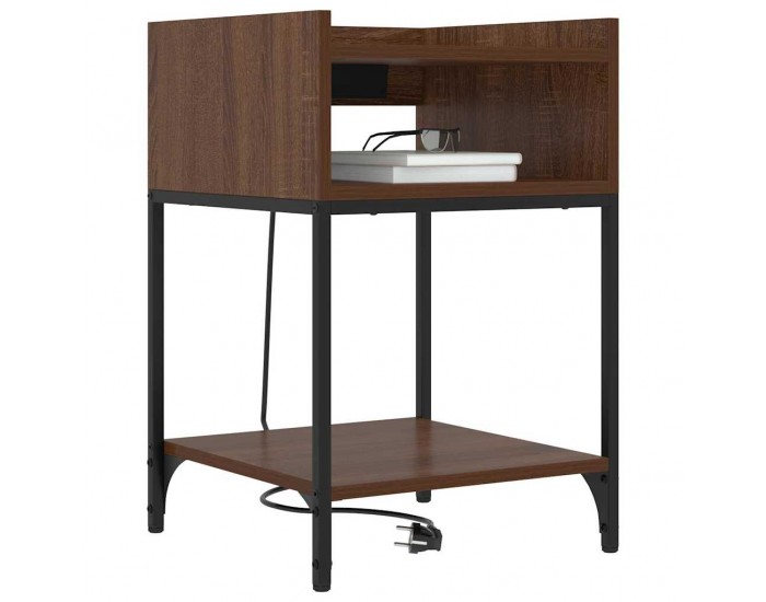 Sonata H Нощно шкафче 2 pcs Кафяв дъб 40 x 40 x 61 см Инженерно дърво