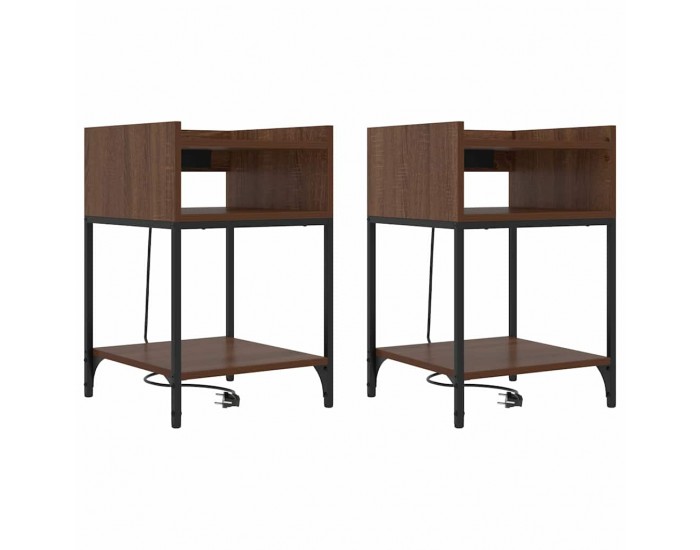 Sonata H Нощно шкафче 2 pcs Кафяв дъб 40 x 40 x 61 см Инженерно дърво