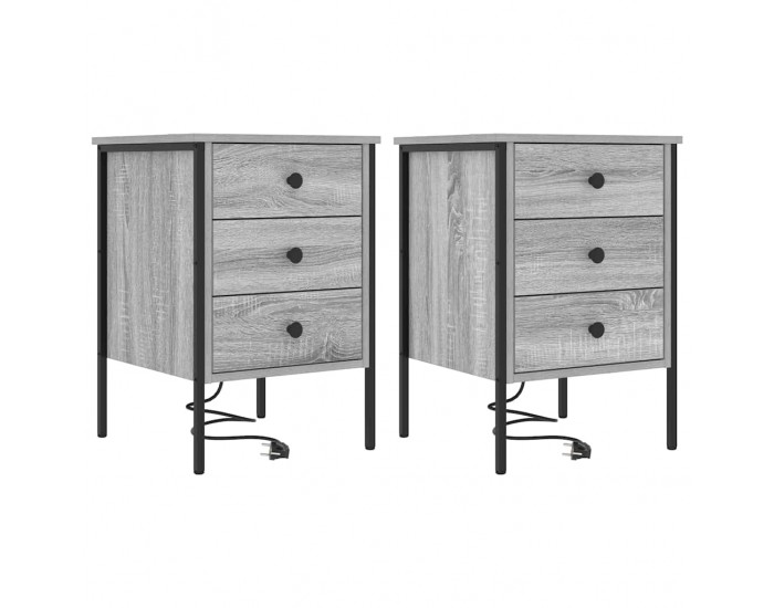 Sonata H Нощен шкаф 2 pcs Сив сонома 42 x 41 x 61 см Инженерно дърво