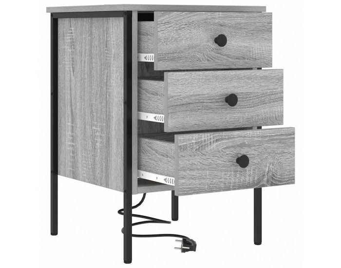 Sonata H Нощен шкаф 2 pcs Сив сонома 42 x 41 x 61 см Инженерно дърво