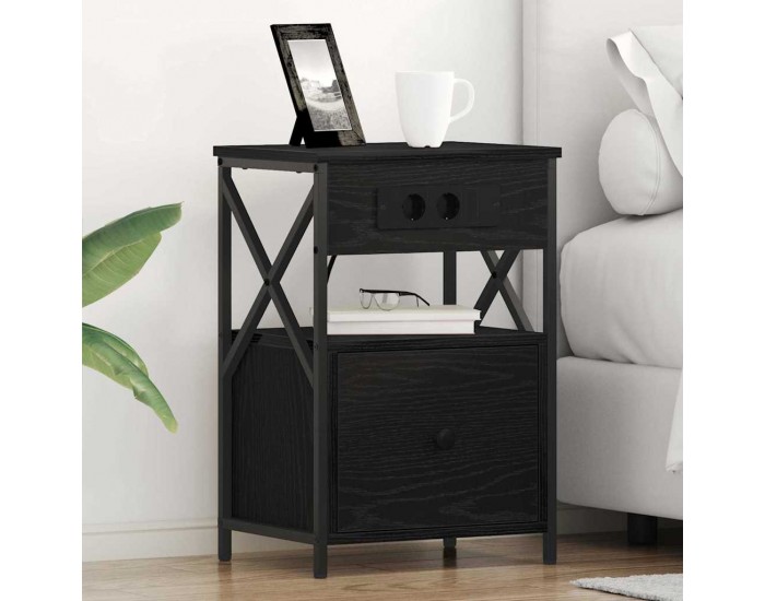 Sonata H Нощен шкаф 2 pcs Черен дъб 40 x 31 x 60 см Инженерно дърво