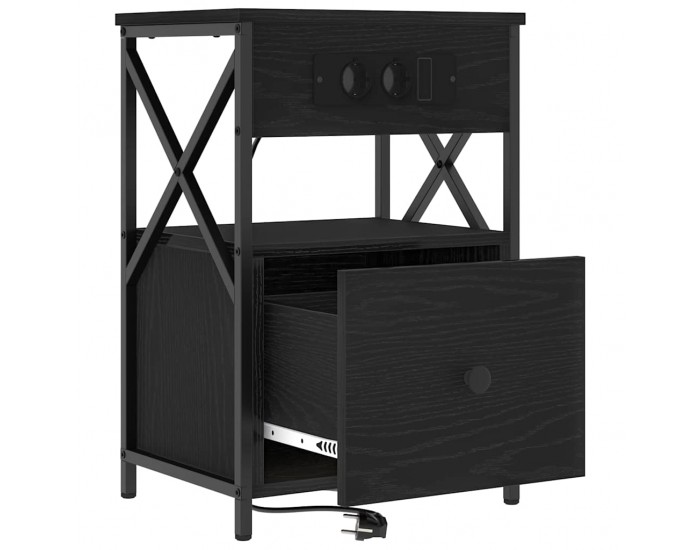 Sonata H Нощен шкаф 2 pcs Черен дъб 40 x 31 x 60 см Инженерно дърво