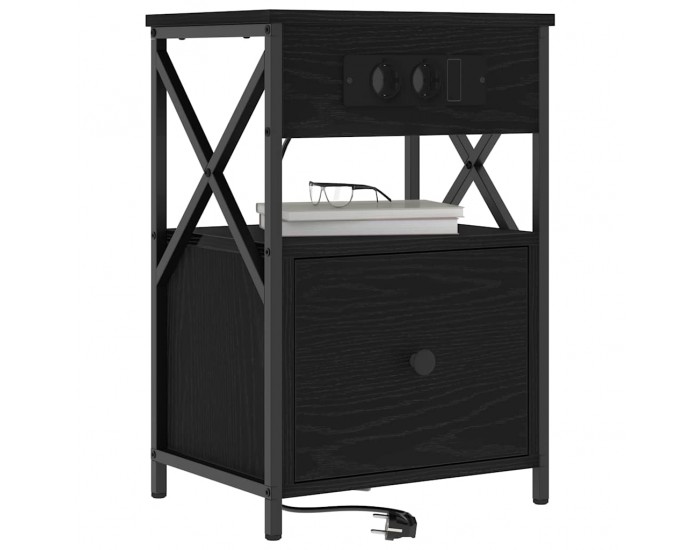 Sonata H Нощен шкаф 2 pcs Черен дъб 40 x 31 x 60 см Инженерно дърво