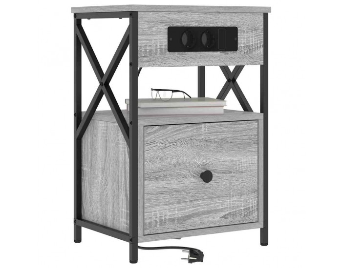 Sonata H Нощен шкаф 2 pcs Сив сонома 40 x 31 x 60 см Инженерно дърво