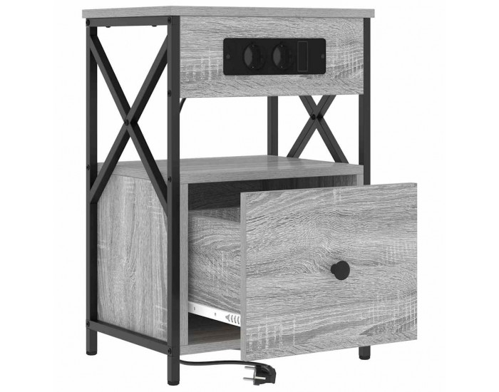 Sonata H Нощен шкаф 2 pcs Сив сонома 40 x 31 x 60 см Инженерно дърво