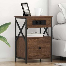 Sonata H Нощен шкаф 2 pcs Кафяв дъб 40 x 31 x 60 см Инженерно дърво - Нощни шкафчета