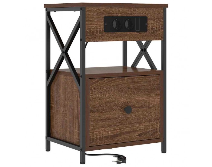 Sonata H Нощен шкаф 2 pcs Кафяв дъб 40 x 31 x 60 см Инженерно дърво