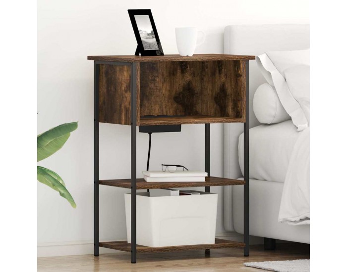 Sonata H Нощен шкаф Опушен дъб 55 x 31 x 76 см Инженерно дърво