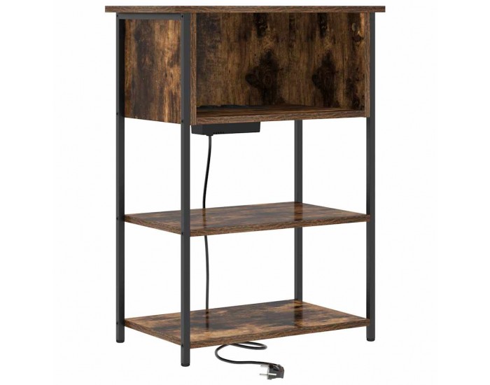 Sonata H Нощен шкаф Опушен дъб 55 x 31 x 76 см Инженерно дърво