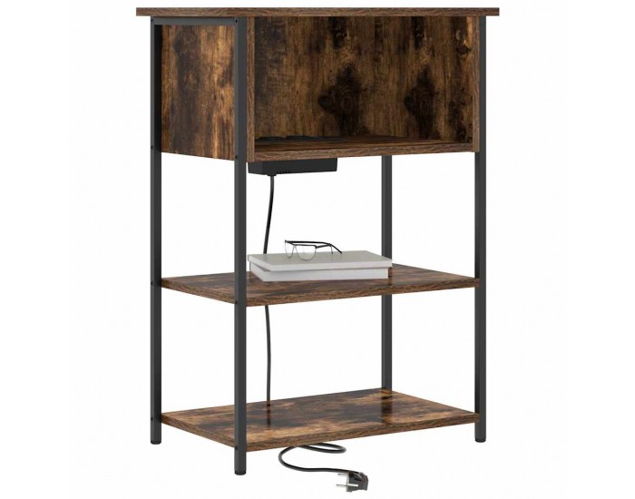 Sonata H Нощен шкаф Опушен дъб 55 x 31 x 76 см Инженерно дърво