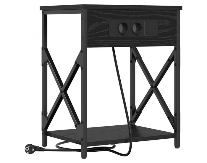 Sonata H Нощно шкафче с зарядна станция 2 pcs Черен дъб 41 x 31 x 51 см