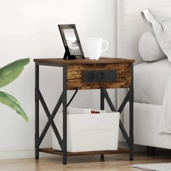 Sonata H Нощно шкафче с зарядна станция 2 pcs Опушен дъб 41 x 31 x 51 см - Нощни шкафчета