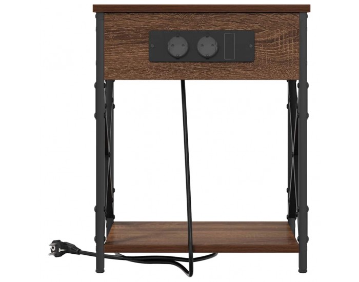 Sonata H Нощно шкафче с зарядна станция 2 pcs Кафяв дъб 41 x 31 x 51 см