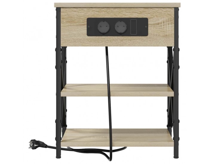 Sonata H Нощно шкафче с зарядна станция дъб сонома Инженерно дърво