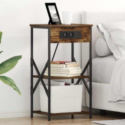 Sonata H Нощен шкаф 2 pcs Опушен дъб 41 x 31 x 76 см Инженерно дърво - Нощни шкафчета