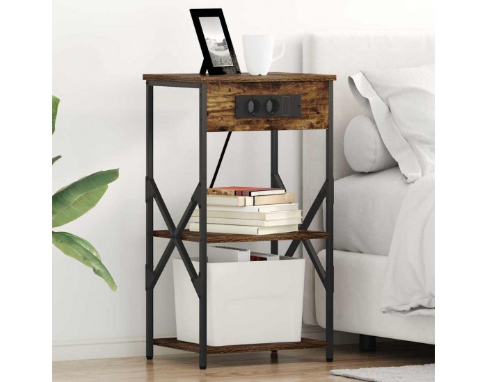 Sonata H Нощен шкаф 2 pcs Опушен дъб 41 x 31 x 76 см Инженерно дърво