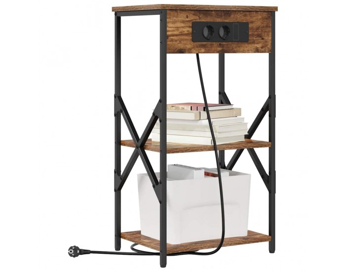 Sonata H Нощен шкаф 2 pcs Опушен дъб 41 x 31 x 76 см Инженерно дърво